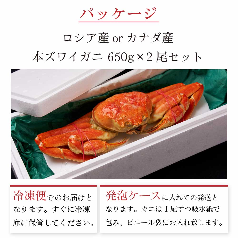 本ズワイガニ 姿 650g 2尾セット 特大 ズワイ蟹 ずわいがに ずわい蟹 カニ かに 海鮮 ギフト 札幌中央卸売市場 グルメ お取り寄せ お年賀 御年賀 バレンタイン【送料込】【冷凍便】