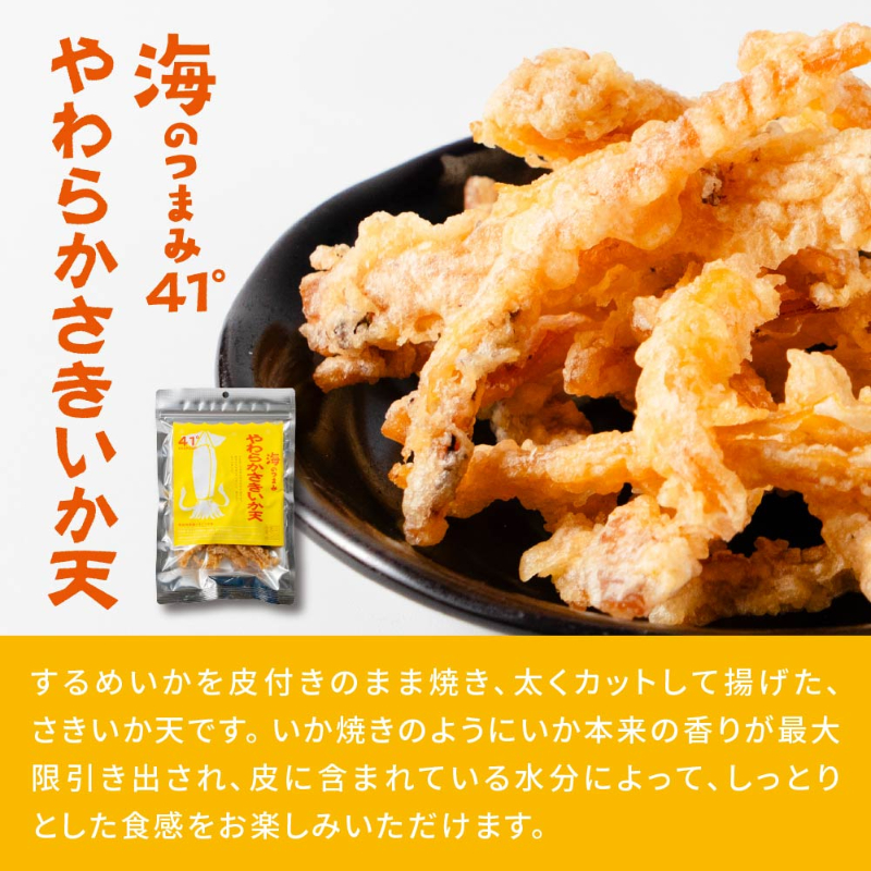 海鮮珍味 単品 海のつまみ41°函館 やわらかさきいか天 メール便 送料無料