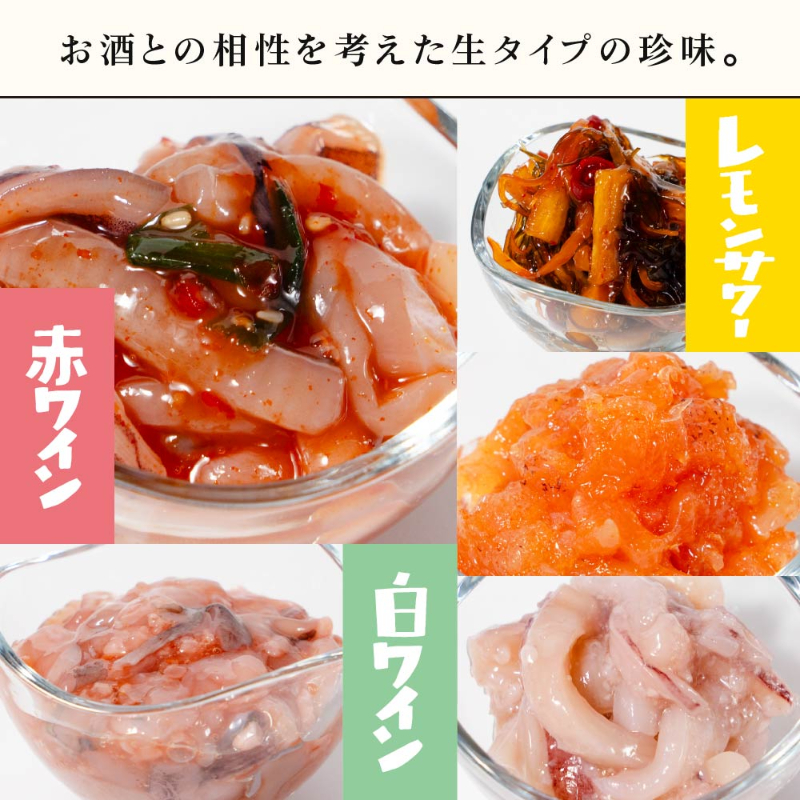 北海道生珍味10種セットおつまみギフト 塩辛 いか 松前漬け 数の子 子イカ沖漬 ほっき ほたて イカ昆布 イカジャン辛