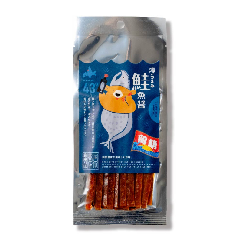海のつまみ 43°留萌－鮭魚醤 32ｇ×1個 ジャーキー 鮭とば おつまみ 珍味ば 北海道 メール便 送料無料 