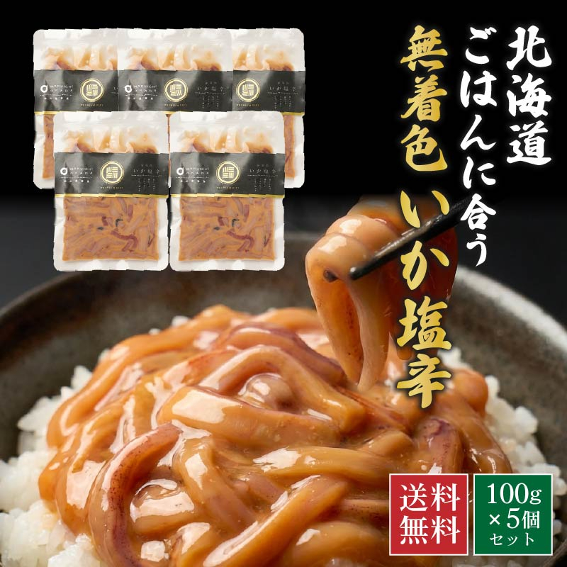 【海産物】 北海道産 無着色いか塩辛 100g&times;1 ご飯のお供・おつまみ・ギフト【送料別・冷蔵】