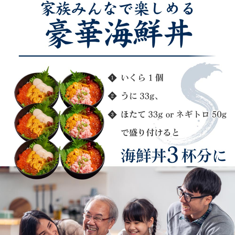 【ギフト】 北海道 海鮮丼 3色丼セット 豪華海鮮 【冷凍便】