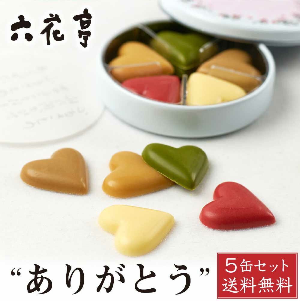 六花亭 ありがとう 1缶 (22g) ×5缶セット チョコレート お礼 お返し プチギフト プレゼント ギフト 引き出物 バレンタイン ホワイトデー お返し お月見 プチギフト お菓子 女性 大人 かわいい 感謝 退職 卒業 送別会 転勤 お返し 帯広 イ