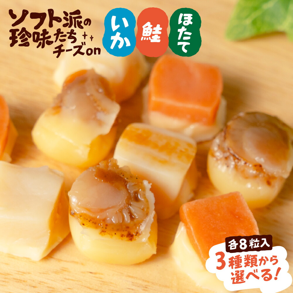 おつまみ ソフト派の珍味たち 【選べる】チーズ 帆立 鮭 焼きいか　8粒入 北海道 ほたて ちーず おつまみ 送料無料 お試し 酒の肴 ポイント消化 ホタテ お取り寄せグルメ メール便 お土産 バレンタイン ホワイトデー お返し
