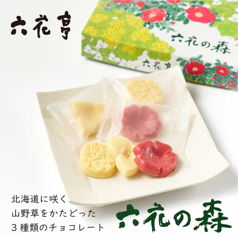 六花亭 六花の森 12個入り 北海道 お土産 お菓子 スイーツ ストロベリーチョコレート ホワイトチョコレート パッションフルーツチョコレート 花 ギフト プレゼント 贈答
