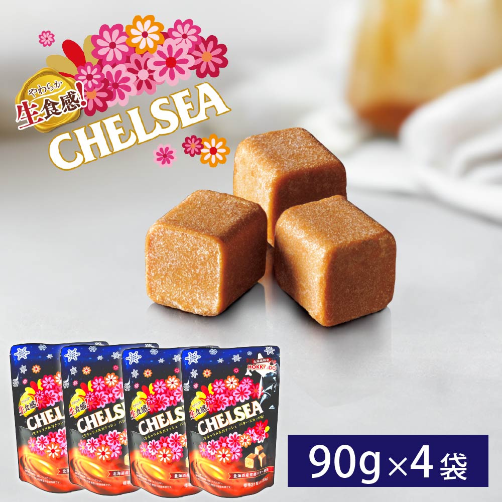 チェルシー バタースカッチ味 90g×4個セット 道南食品 生キャラメル ガナッシュ お土産 お取り寄せ ハロウィン 冬ギフト お月見 ハロウィン 2025 ギフト プチギフト スイーツ お菓子 洋菓子 donan 北海道限定 CHELSEA 誕生日 内祝