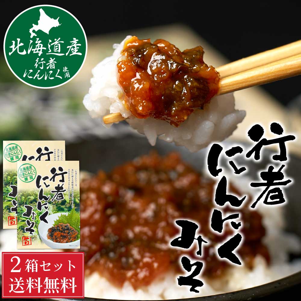 行者にんにくみそ 120g 2箱セット メール便 送料無料 行者ニンニク 北海道産行者にんにく使用 大蒜 国産 赤味噌 スタミナ ご飯のお供 おかず味噌 バレンタイン ホワイトデー お返し