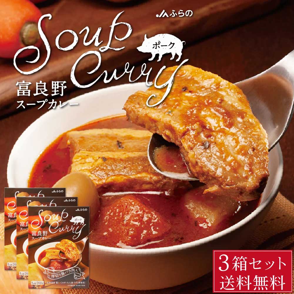 富良野 スープカレー ポーク 260g × 3箱セット JAふらの 豚バラ 具入 レトルト ふらの農業協同組合 ギフト お菓子 北海道限定 バレンタイン ホワイトデー お返し