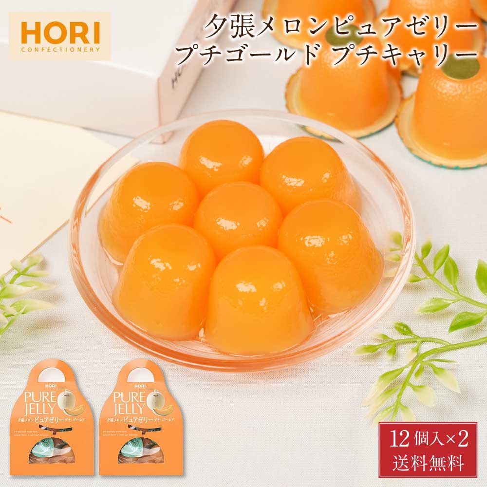 HORI 夕張メロンピュアゼリープチキャリー 12個入 × 2箱セット メール便 送料無料 ホリ 夕張メロン ゼリー 北海道 限定 土産 お菓子 ギフト プレゼント バレンタイン ホワイトデー お返し