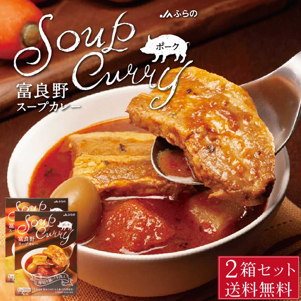 富良野 スープカレー ポーク 260g × 2箱セット JAふらの 豚バラ 具入 レトルト ふらの農業協同組合 ギフト お菓子 北海道限定 バレンタイン ホワイトデー お返し