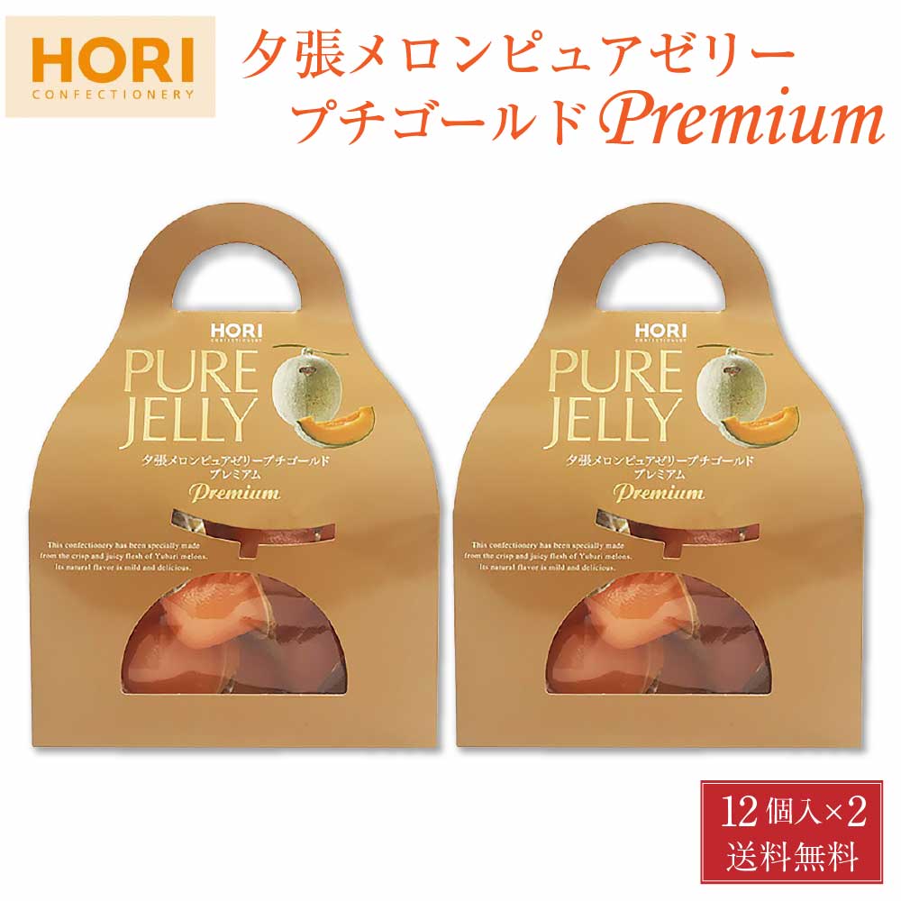 ホリ 夕張メロン ピュアゼリー プチゴールド プレミアム (キャリー) 12個入 × 2セット メール便 送料無料 ゼリー 北海道 限定 土産 お菓子 ギフト プレゼント バレンタイン お返し