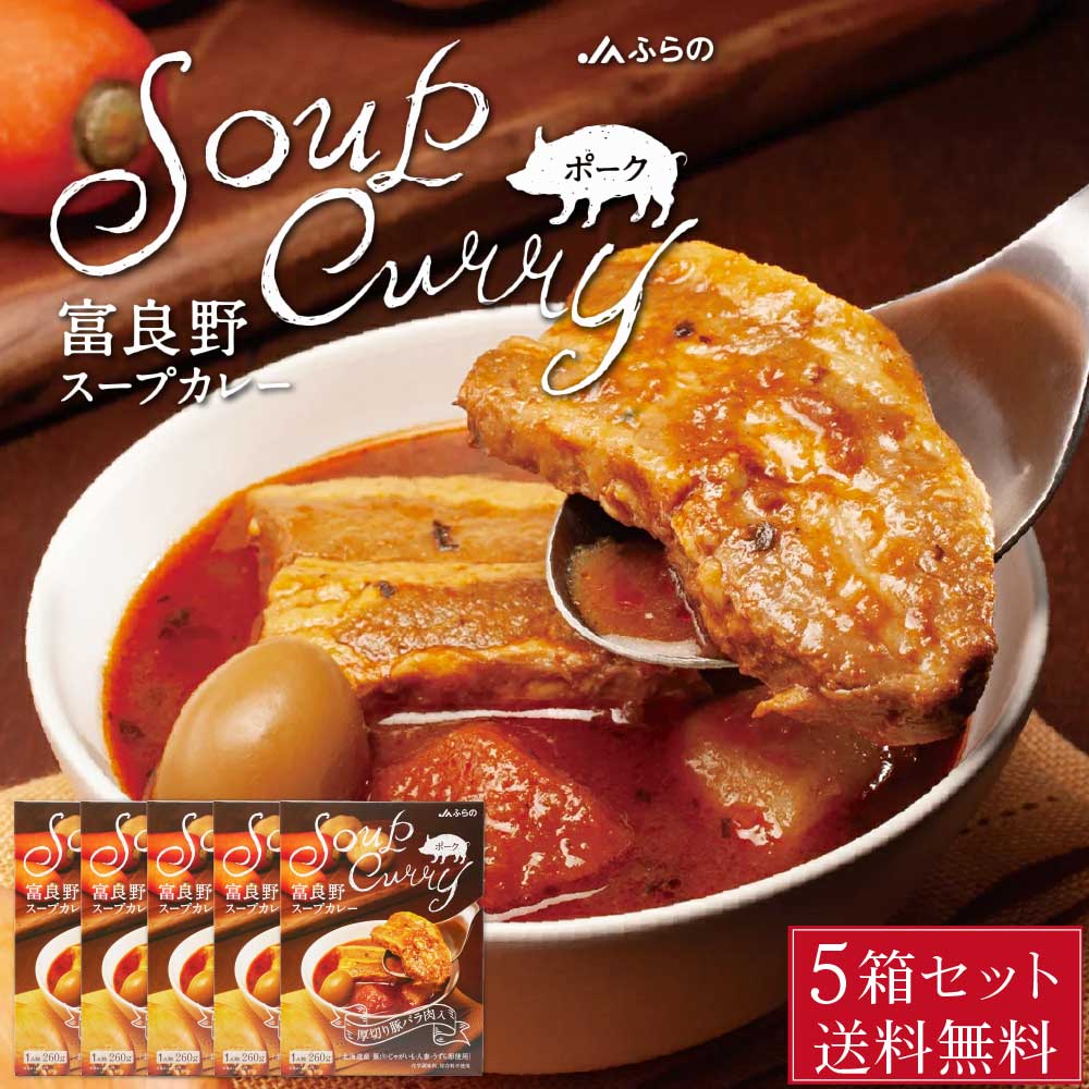 富良野 スープカレー ポーク 260g × 5箱セット JAふらの 豚バラ 具入 レトルト ふらの農業協同組合 ギフト お菓子 北海道限定 バレンタイン ホワイトデー お返し