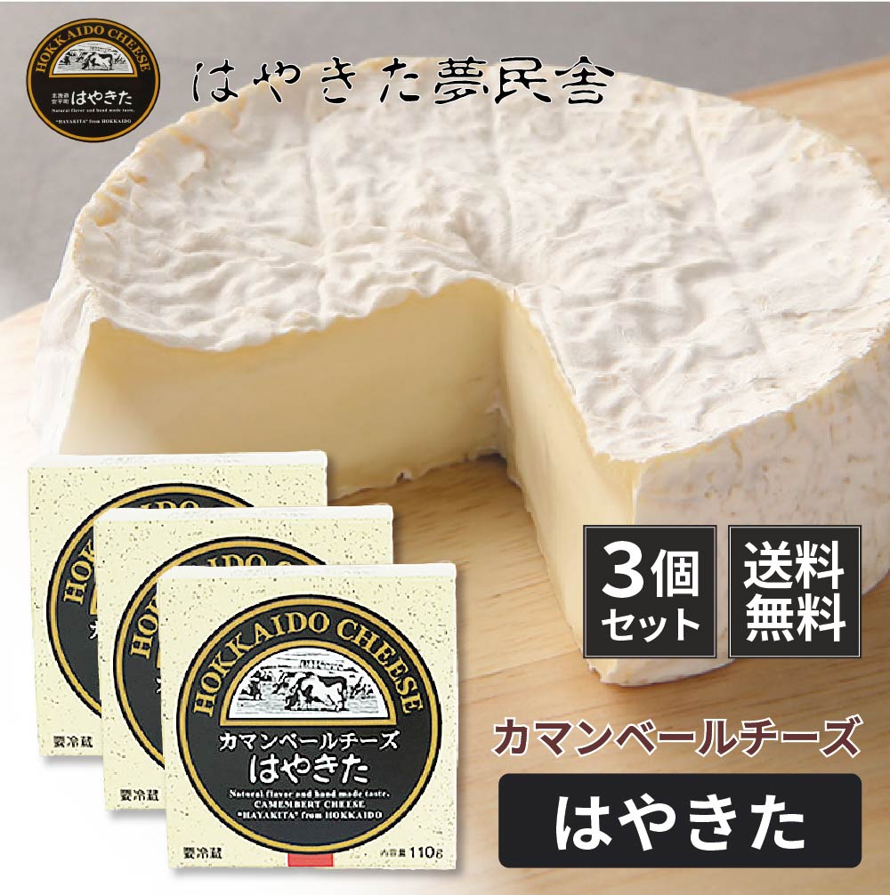 送料無料 カマンベールチーズ はやきた 110g×3個セット 北海道限定 カマンベールチーズ ワイン ギフト ナチュラルチーズ 北海道 はやきた チーズ ミルク おつまみ 簡単調理 スキレット プレゼント お取り寄せ バレンタイン お返し