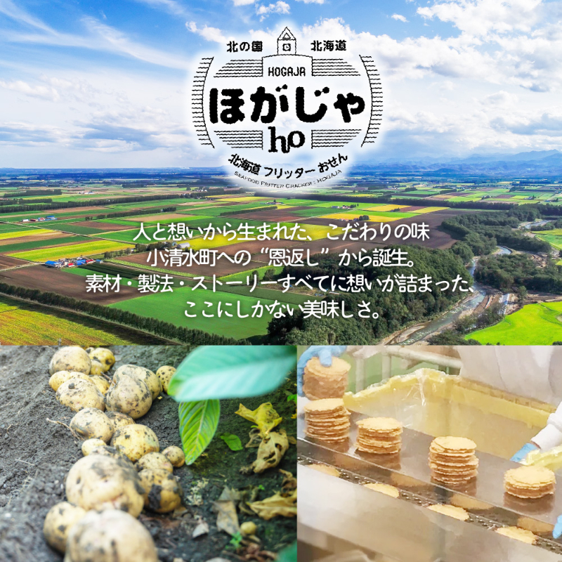 送料無料 山口油屋福太郎 北海道フリッターおせん ほがじゃ(ほたて)1箱(2枚x8袋)5個セット