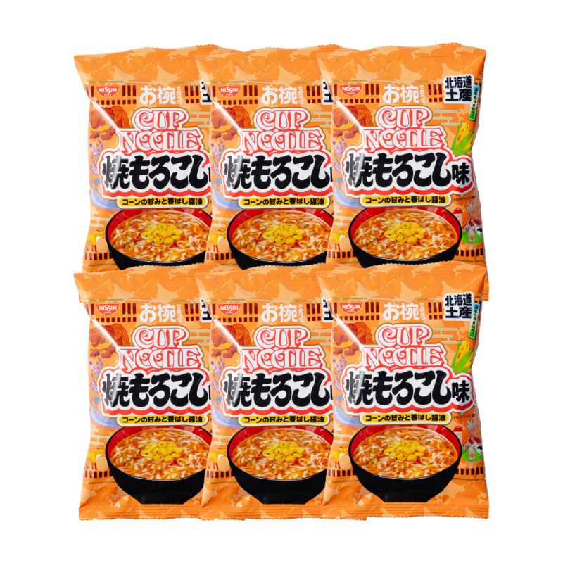 北海道限定 お椀で食べるご当地カップヌードル 北海道土産焼もろこし味 1食入&times;6個 日清食品 焼きとうもろこし風味  【パケ大】