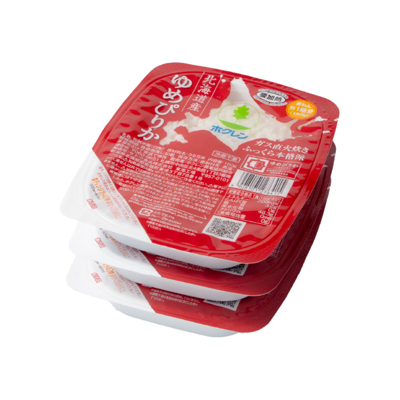 ホクレン ゆめぴりか パックごはん 150g&times;3食パック 北海道産ゆめぴりか パックライス レトルトご飯 常温保存