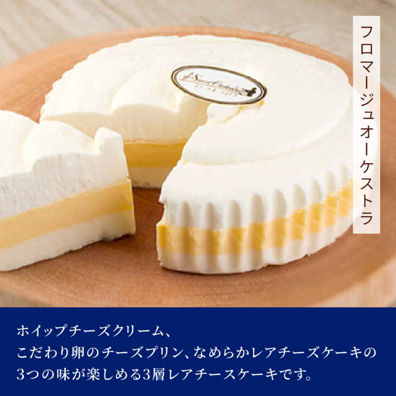 北海道 チーズケーキ 2種セット かご盛レアチーズ フロマージュオーケストラ 冷凍 スイーツ 送料無
