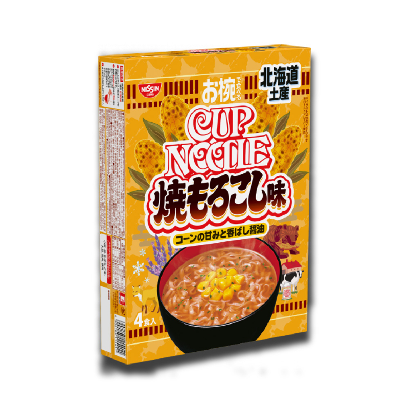 お椀で食べるご当地カップヌードル 日清食品 北海道土産焼もろこし味 (4食入) カップヌードル 袋麺