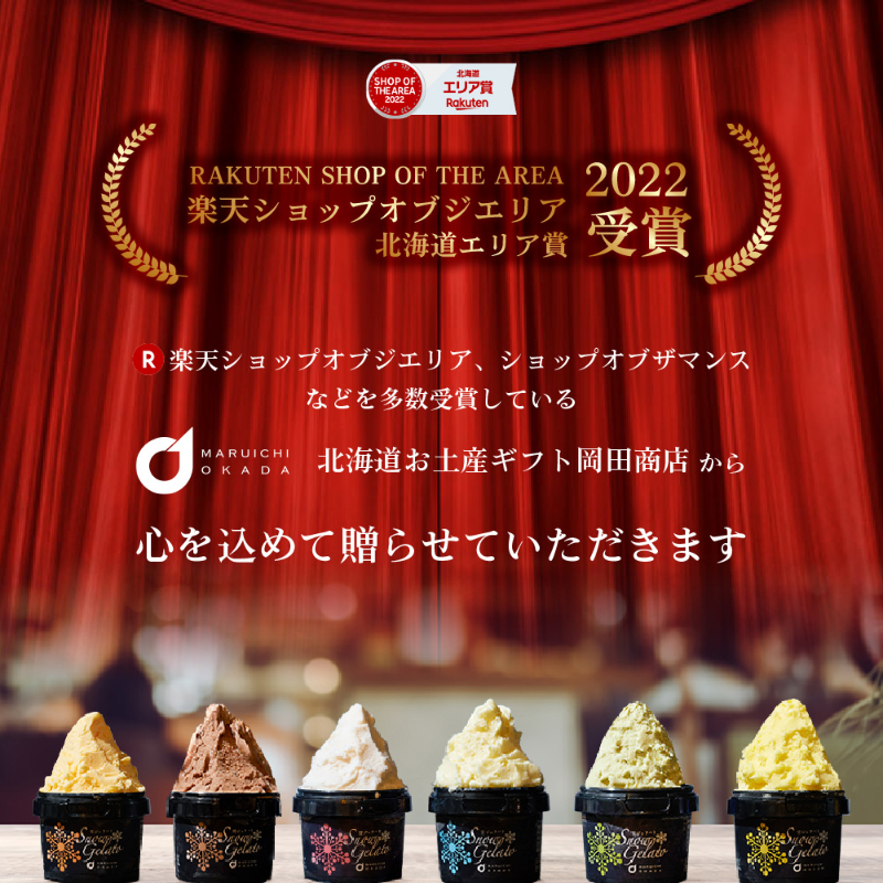 丸市岡田商店 北海道のアイス 雪ジェラート 【6種12個セット】【冷凍便】