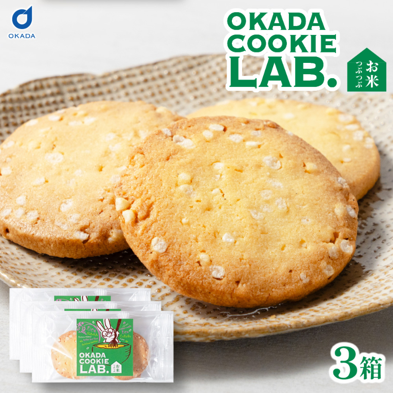 クッキー 焼き菓子 プチギフト 個包装 OKADA COOKIE LAB.お米つぶつぶ 5枚入 &times;3個セット 【パフ】