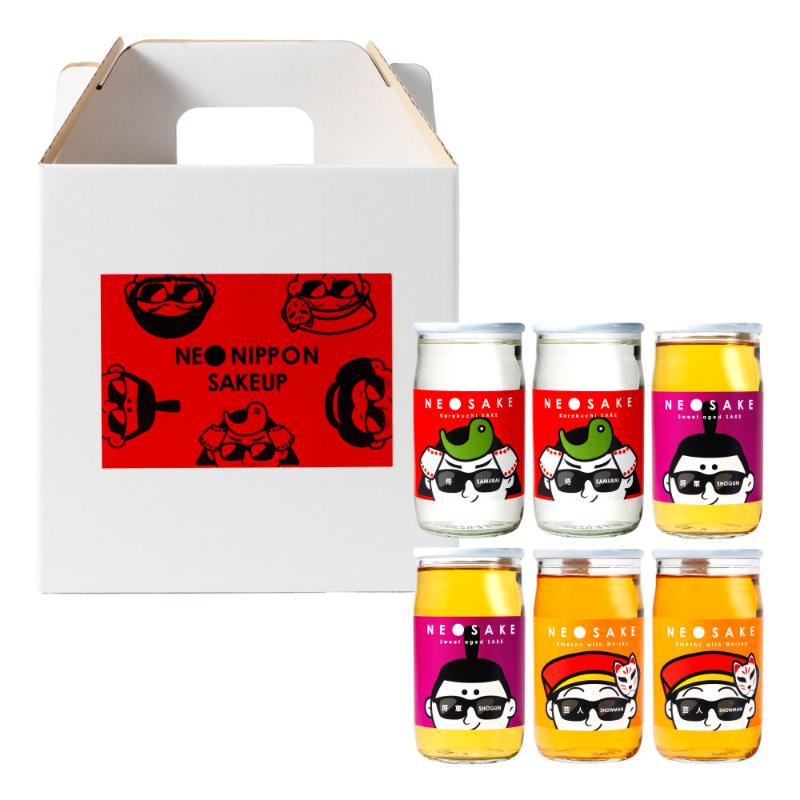 【日本酒 セット 】ギフト NEO NIPPON SAKEUP 辛口 貴醸酒 梅酒(箱付き) (180ml×6本)